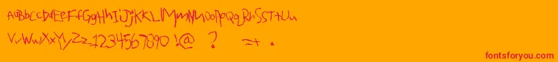 Quarotf-Schriftart – Rote Schriften auf orangefarbenem Hintergrund