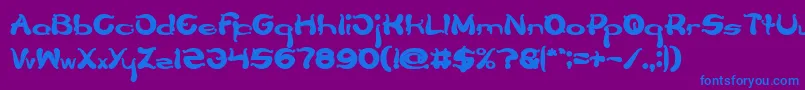 フォントFlower Lover Bold – 紫色の背景に青い文字