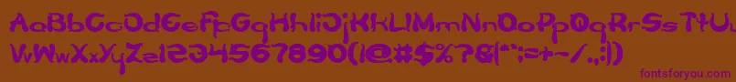 Flower Lover Bold-fontti – violetit fontit ruskealla taustalla