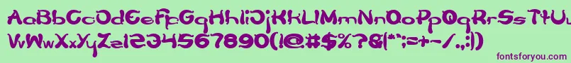 Flower Lover Bold-fontti – violetit fontit vihreällä taustalla