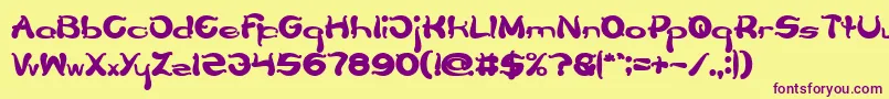 Flower Lover Bold-fontti – violetit fontit keltaisella taustalla