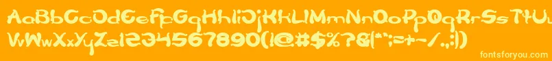 Flower Lover Bold Font – Yellow Fonts on Orange Background