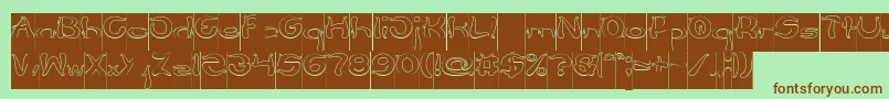 Flower Lover Hollow Inverse Font – Brown Fonts on Green Background