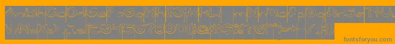 Flower Lover Hollow Inverse Font – Gray Fonts on Orange Background