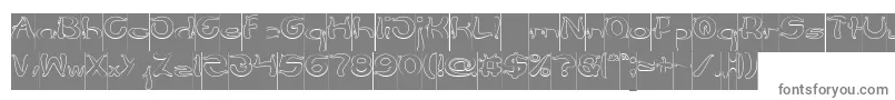 Flower Lover Hollow Inverse Font – Gray Fonts on White Background