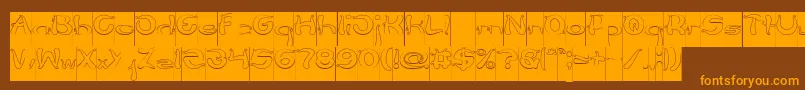 Flower Lover Hollow Inverse Font – Orange Fonts on Brown Background