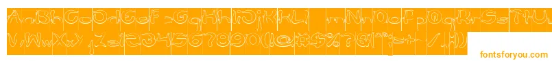 Flower Lover Hollow Inverse Font – Orange Fonts on White Background