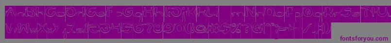 Flower Lover Hollow Inverse-fontti – violetit fontit harmaalla taustalla