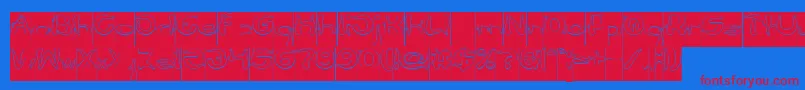 Шрифт Flower Lover Hollow Inverse – красные шрифты на синем фоне