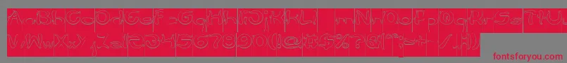 Flower Lover Hollow Inverse Font – Red Fonts on Gray Background