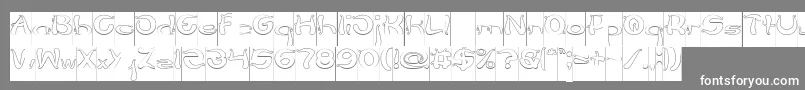 Flower Lover Hollow Inverse-Schriftart – Weiße Schriften auf grauem Hintergrund