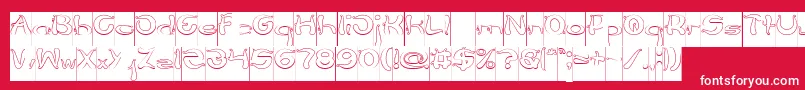Шрифт Flower Lover Hollow Inverse – белые шрифты на красном фоне