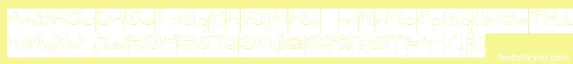 Flower Lover Hollow Inverse Font – White Fonts on Yellow Background