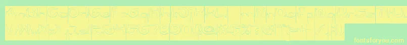 Flower Lover Hollow Inverse Font – Yellow Fonts on Green Background