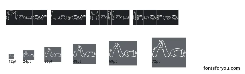 Flower Lover Hollow Inverse Font Sizes