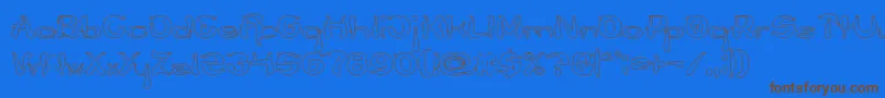 Flower Lover Hollow Font – Brown Fonts on Blue Background