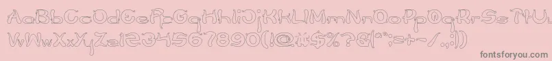フォントFlower Lover Hollow – ピンクの背景に灰色の文字