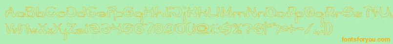 Flower Lover Hollow Font – Orange Fonts on Green Background