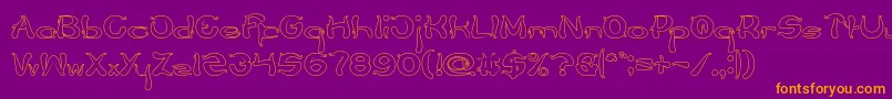 Flower Lover Hollow Font – Orange Fonts on Purple Background