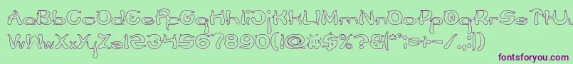 Flower Lover Hollow Font – Purple Fonts on Green Background