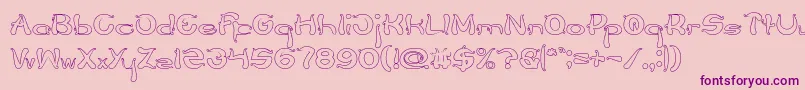 Flower Lover Hollow Font – Purple Fonts on Pink Background