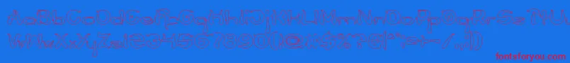 Flower Lover Hollow Font – Red Fonts on Blue Background