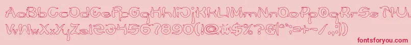 Flower Lover Hollow Font – Red Fonts on Pink Background