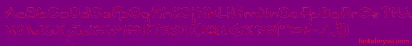 Flower Lover Hollow-Schriftart – Rote Schriften auf violettem Hintergrund