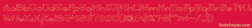 Flower Lover Hollow Font – Yellow Fonts on Red Background