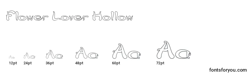 Flower Lover Hollow Font Sizes
