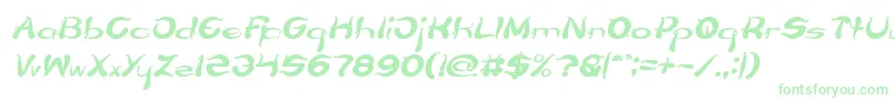 Flower Lover Italic Font – Green Fonts on White Background