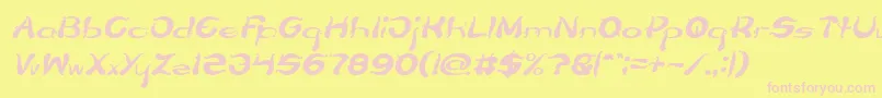 Flower Lover Italic Font – Pink Fonts on Yellow Background