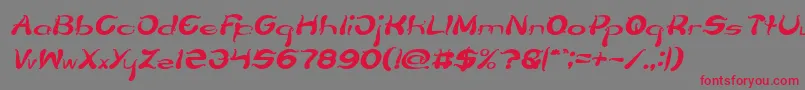 Flower Lover Italic Font – Red Fonts on Gray Background