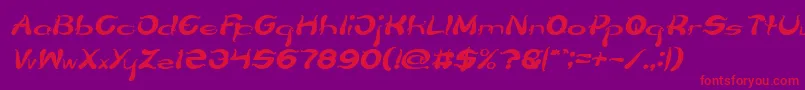 Czcionka Flower Lover Italic – czerwone czcionki na fioletowym tle