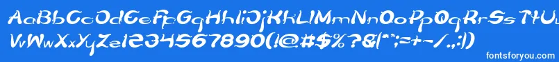 Flower Lover Italic Font – White Fonts on Blue Background