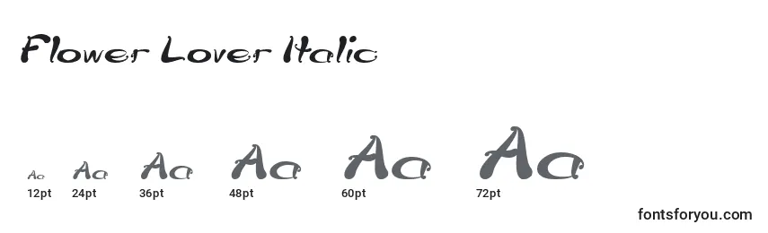 Größen der Schriftart Flower Lover Italic