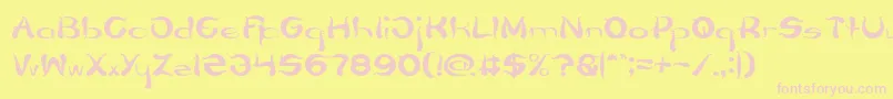 Flower Lover Light-fontti – vaaleanpunaiset fontit keltaisella taustalla