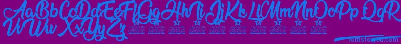 Flower Power Personal Use Font – Blue Fonts on Purple Background