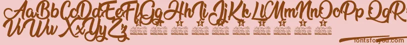 Flower Power Personal Use Font – Brown Fonts on Pink Background