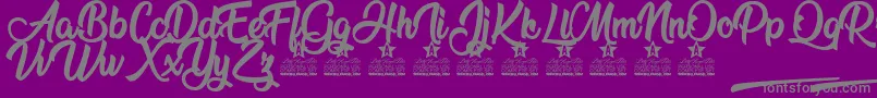 Flower Power Personal Use-Schriftart – Graue Schriften auf violettem Hintergrund
