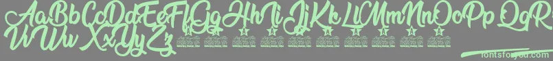 Flower Power Personal Use Font – Green Fonts on Gray Background