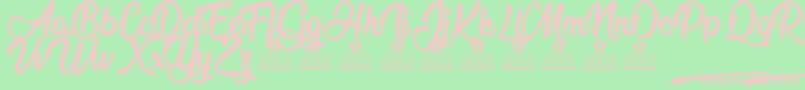 Flower Power Personal Use Font – Pink Fonts on Green Background