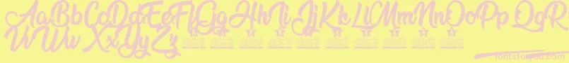 Flower Power Personal Use Font – Pink Fonts on Yellow Background