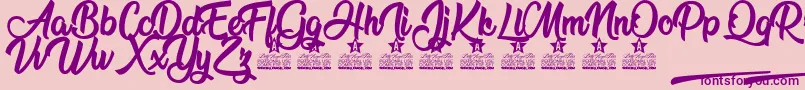 Flower Power Personal Use-Schriftart – Violette Schriften auf rosa Hintergrund