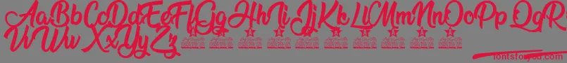 Flower Power Personal Use Font – Red Fonts on Gray Background