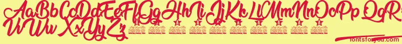 Flower Power Personal Use Font – Red Fonts on Yellow Background