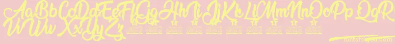 Flower Power Personal Use Font – Yellow Fonts on Pink Background