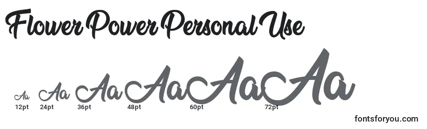 Flower Power Personal Use Font Sizes