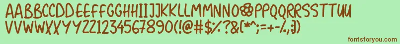 Flower Powers Font – Brown Fonts on Green Background