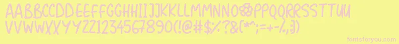 Flower Powers Font – Pink Fonts on Yellow Background